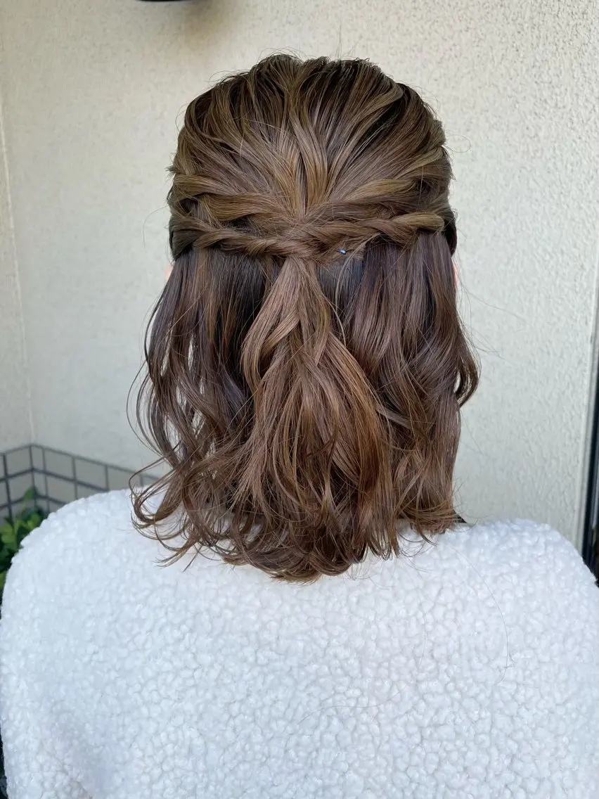 ミディアム ヘアアレンジ 結婚式・ブライダル ヘアセット 沢田 瞳のヘアスタイル