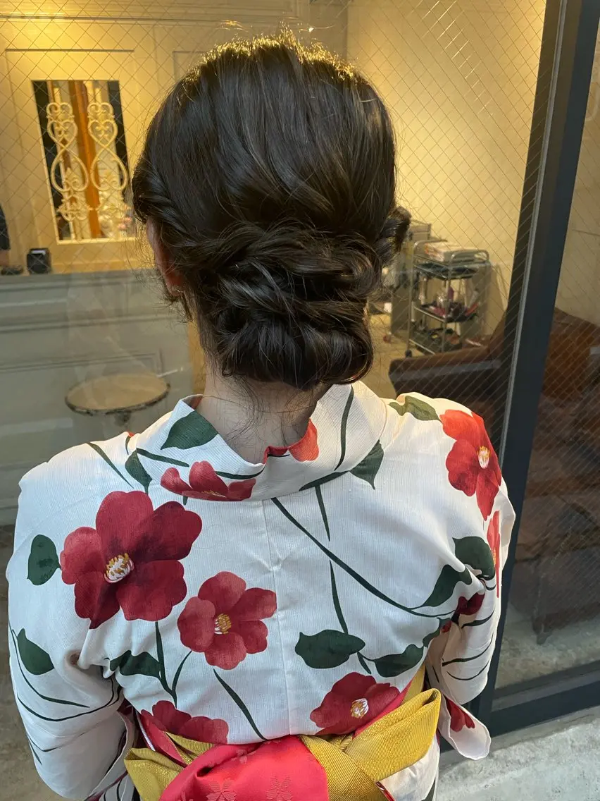 セミロング ヘアアレンジ ゆず .🎀のヘアスタイル