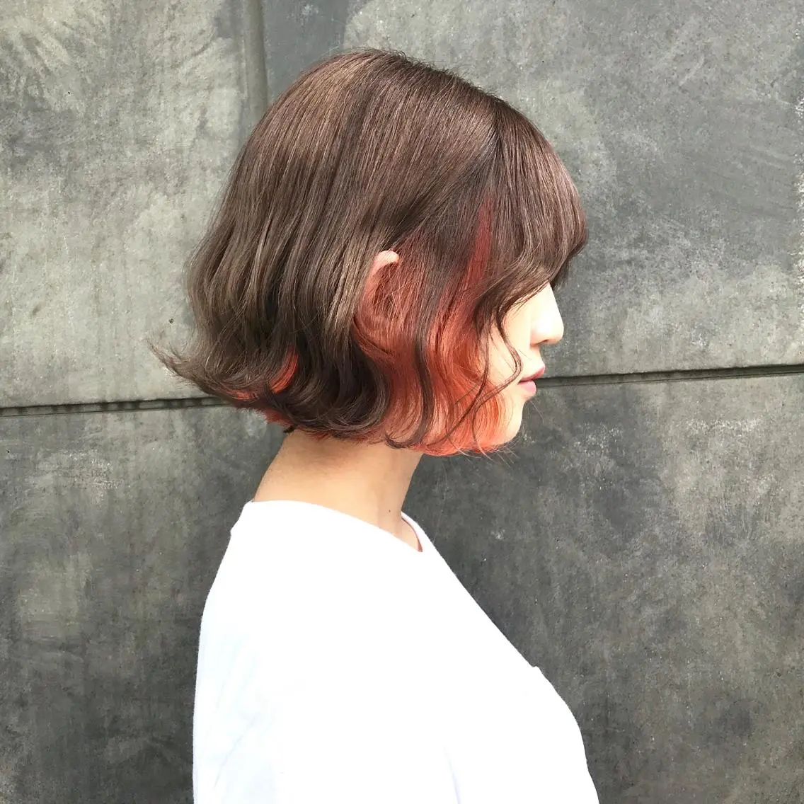 ショート カラー ブリーチ グレージュ オレンジ タンバルモリ ムルギョル巻き K-POP好き美容師 🇰🇷Kai.Yのヘアスタイル