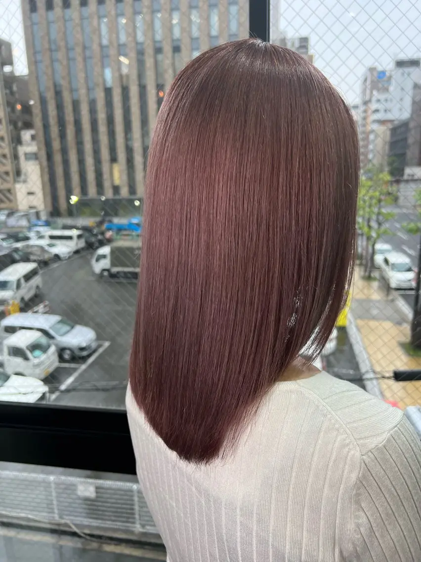 セミロング カラー ブリーチ ブラウンカラー ケアブリーチ ケアカラー 透明感カラー ヘアカラー Lima/ハイトー ン/ブリーチ/心斎橋のヘアスタイル