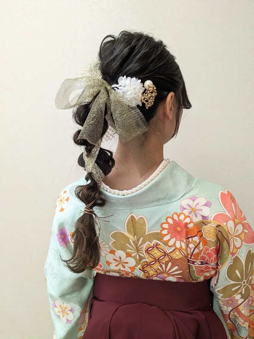 ヘアアレンジ ポニーテール 卒業式のヘアスタイル miku ヘアセット/着付けのヘアスタイル