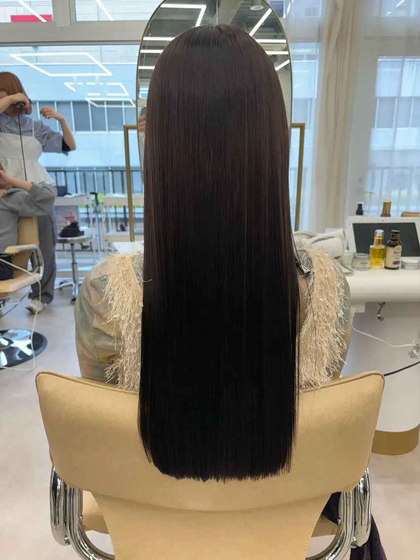 ロング トリートメント まろやかベージュ🤎 艶カラー🔔リンのヘアスタイル