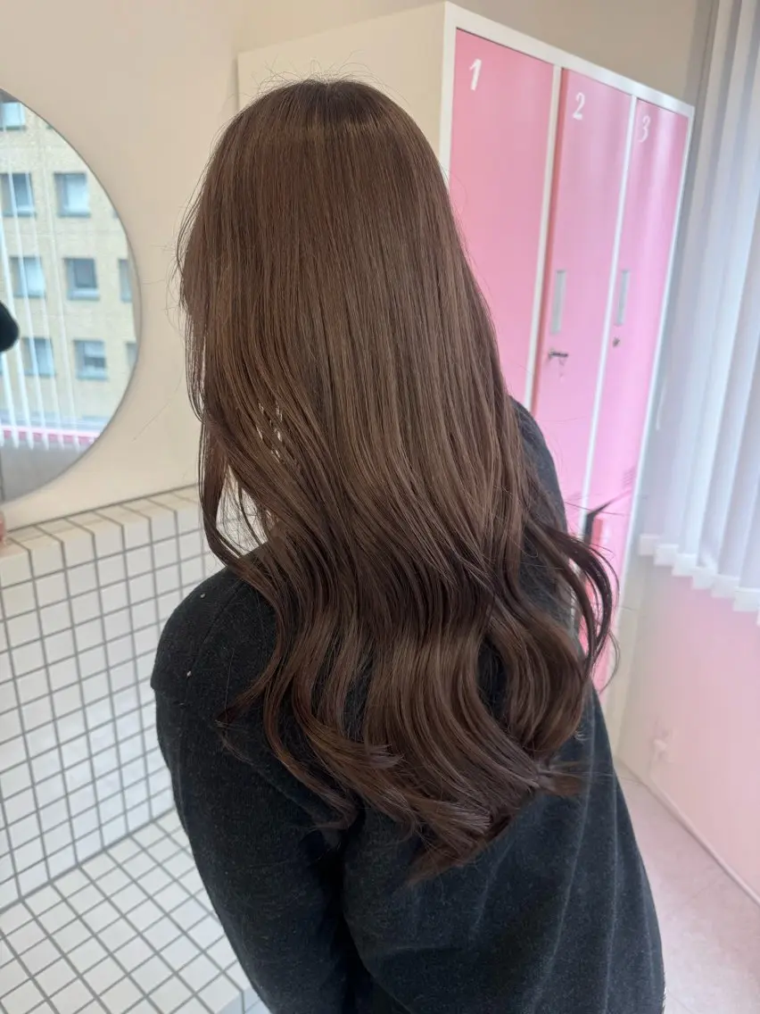 ロング カラー グレージュ モカグレージュ カット ヘアカラー トリートメント 暖色カラー/ピンク カラー/saraのヘアスタイル