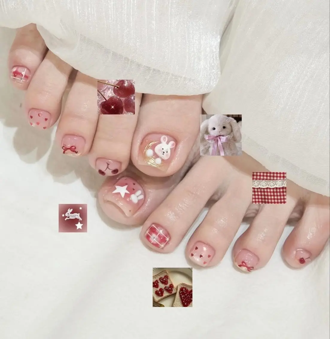 ネイル フットネイル フレンチネイル ジェルネイル マグネットネイル 持ち込み フットネイル Ribbonnail salonのネイルデザイン
