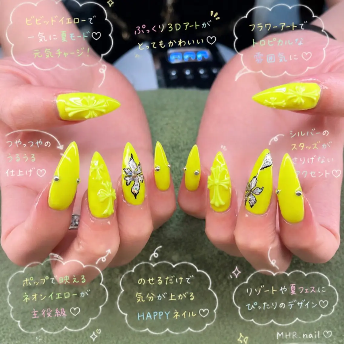 ネイル 長さ出し ハンドネイル フットネイル MHR nailのネイルデザイン