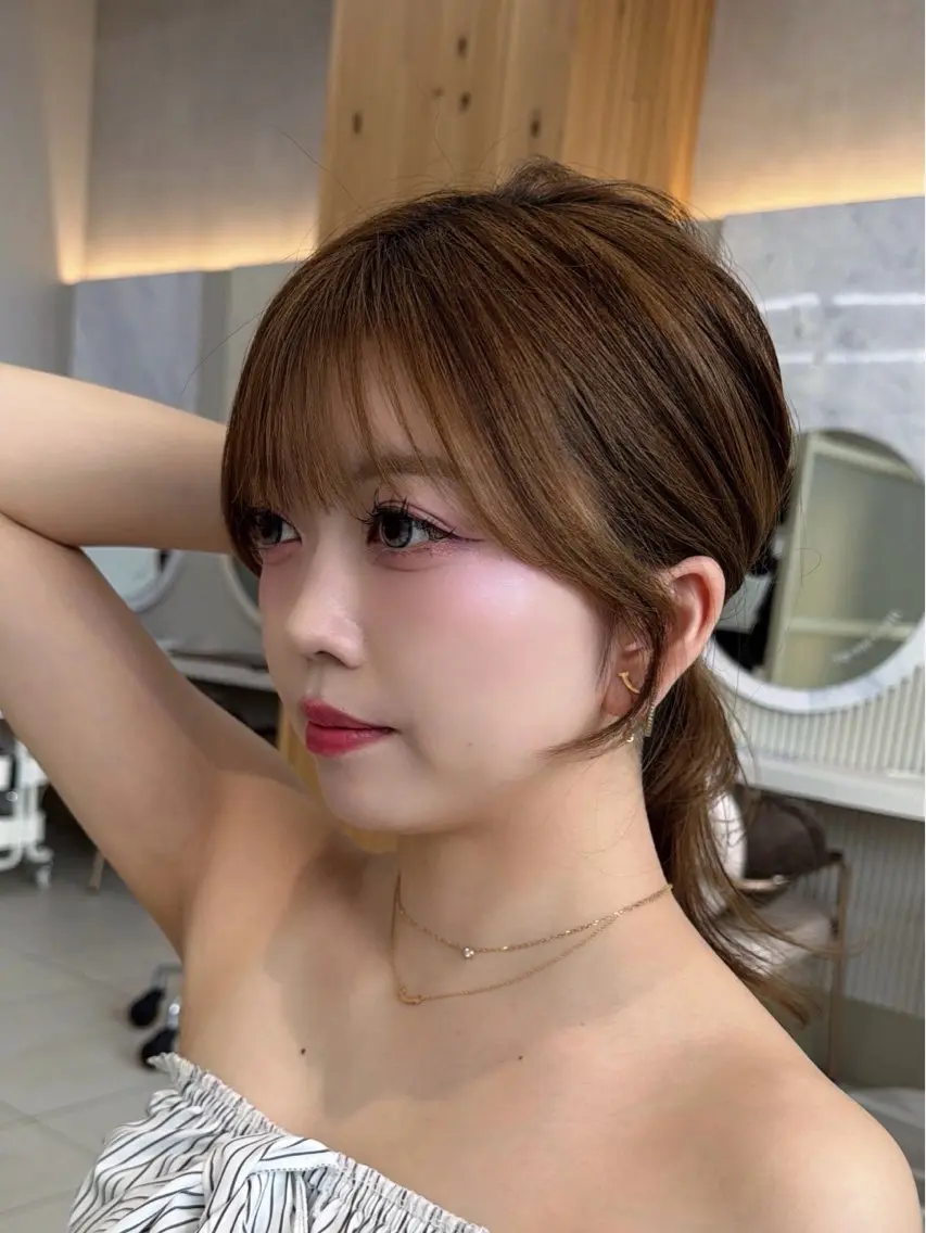 セミロング カット ヘアカラー トリートメント 顔周り/レイヤー /韓国ヘア/TAKUのヘアスタイル
