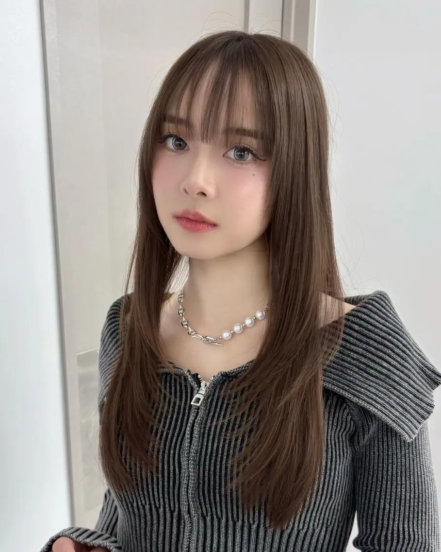 ロング カット ヘアカラー 似合わせレイヤー🌟 巻ける縮毛矯正みつきのヘアスタイル