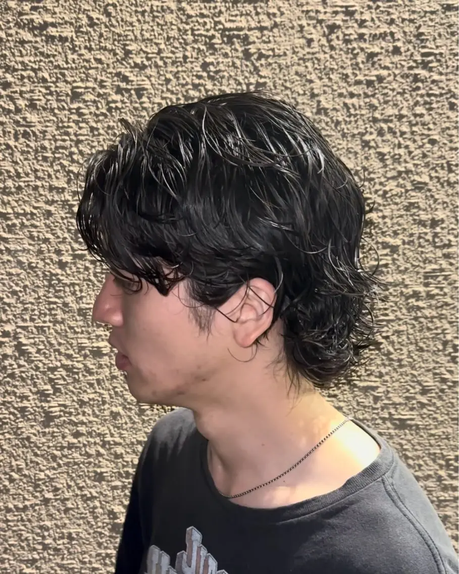 ミディアム パーマ メンズ カット パーマ 【メンズ専門】 聞谷 友貴矢のヘアスタイル