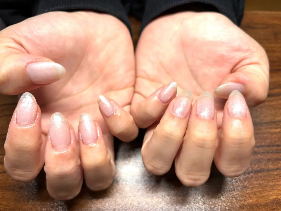 ネイル ラメ(グリッター) シンプルネイル ホワイト ハンドネイル STEW nail ⓢⓐⓨⓐⓚⓐのネイルデザイン