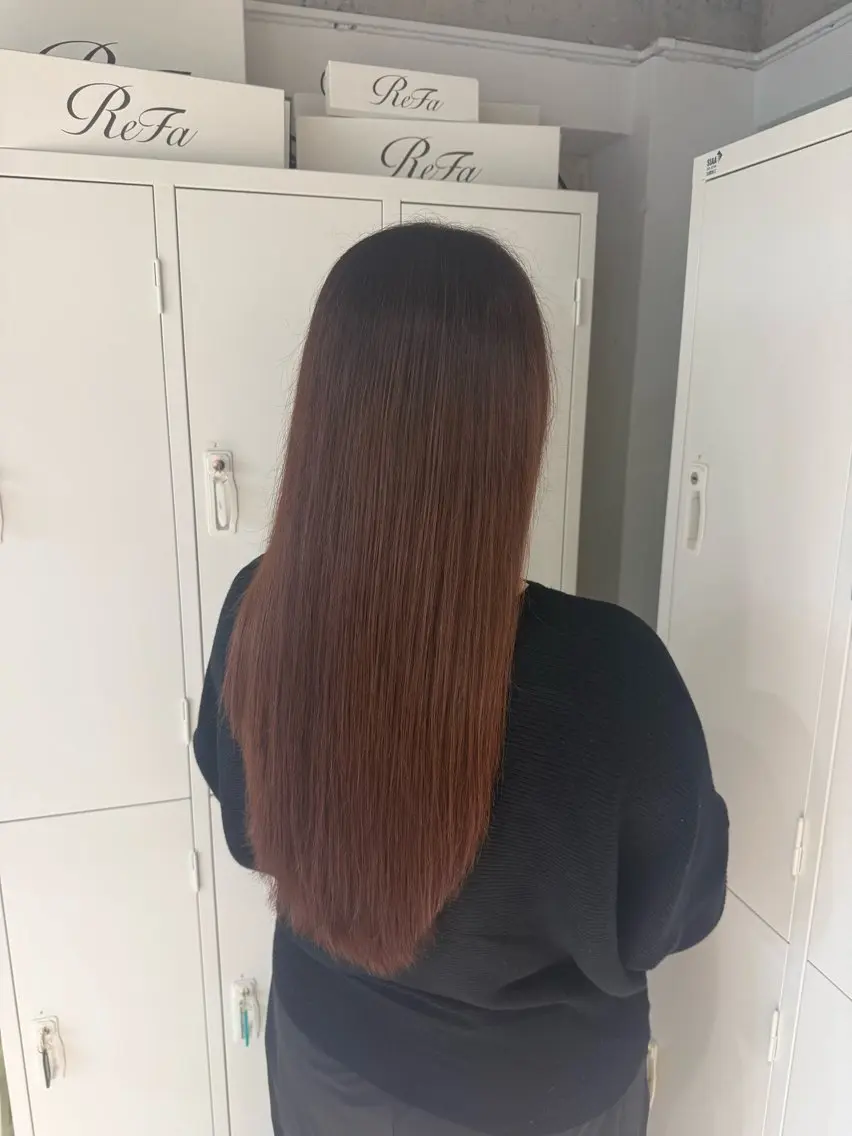 ロング ピンクブラウン トリートメント ヘアカラー 高橋 りりのヘアスタイル