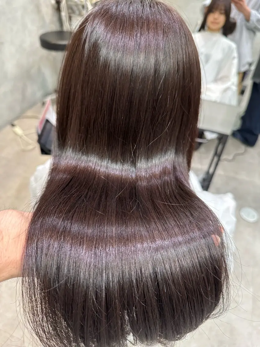 ミディアム 髪質改善 カット パーマ 縮毛矯正 オシャレ髪✔️ 店長オオキアキヒロのヘアスタイル
