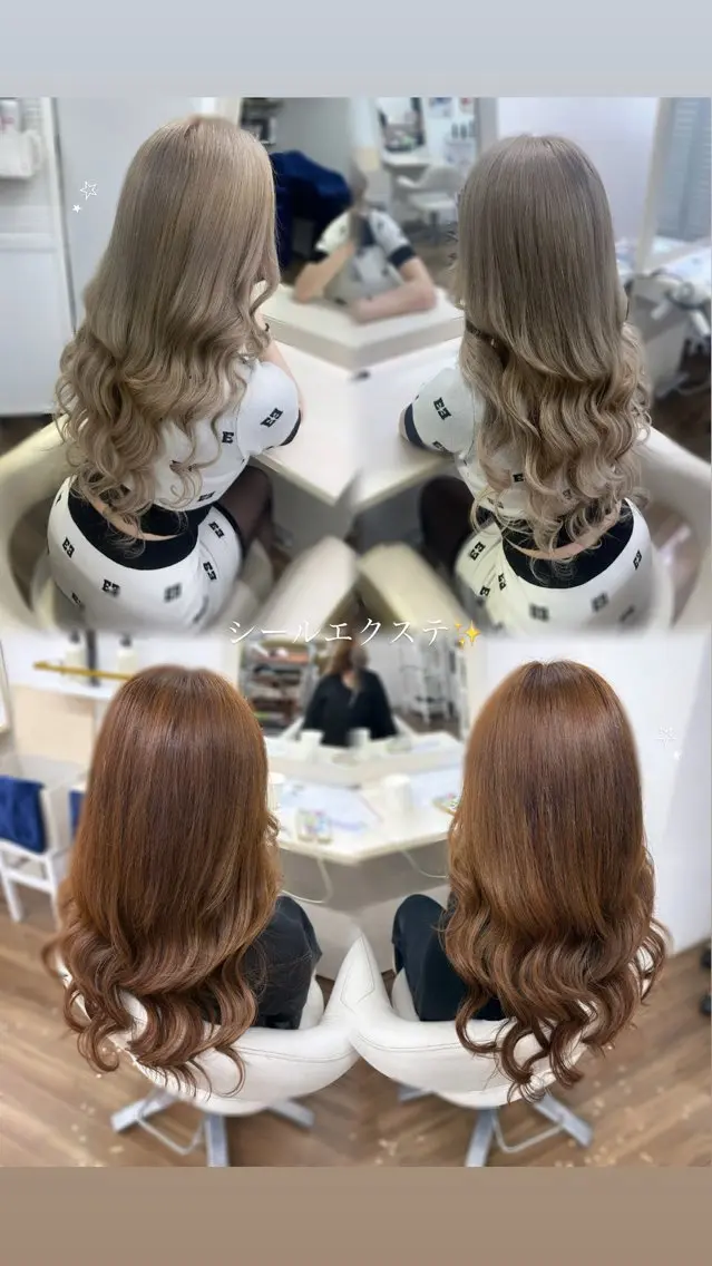 ロング ヘアアレンジ シールエクステ エクステ エクステ GLOSS 心斎橋 山上のヘアスタイル