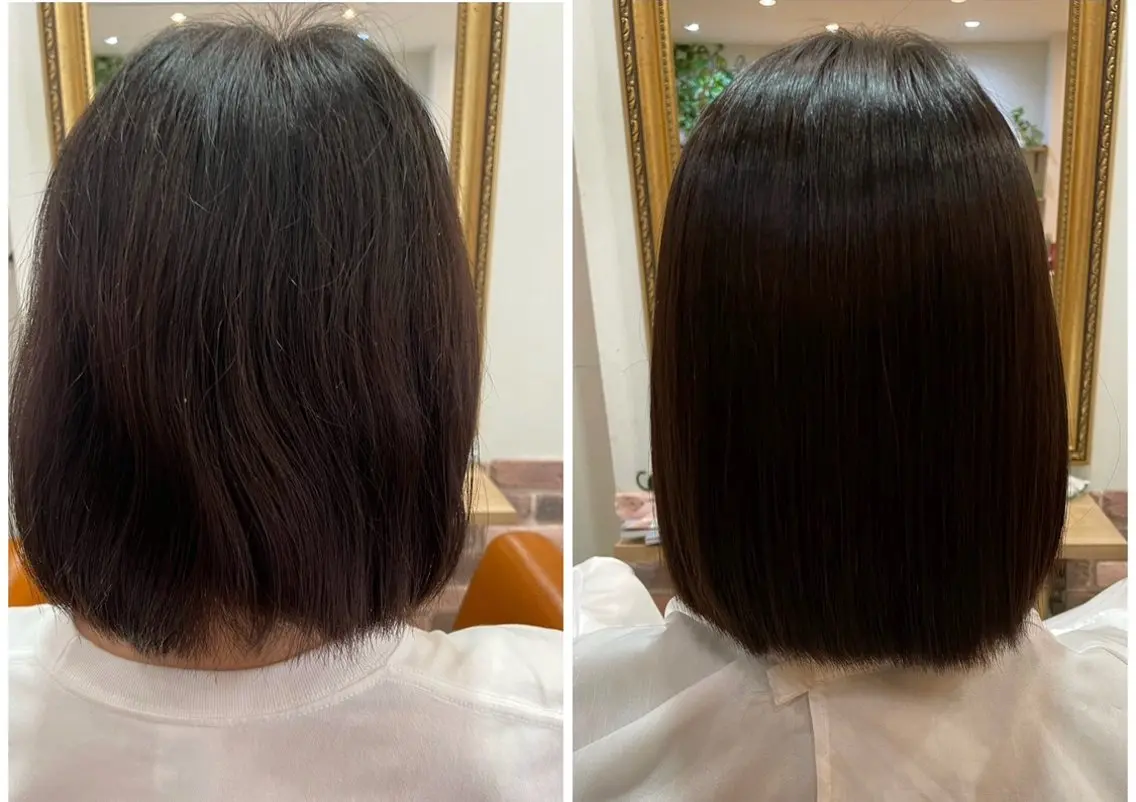 ミディアム 縮毛矯正 トリートメント 藤井 一秀のヘアスタイル