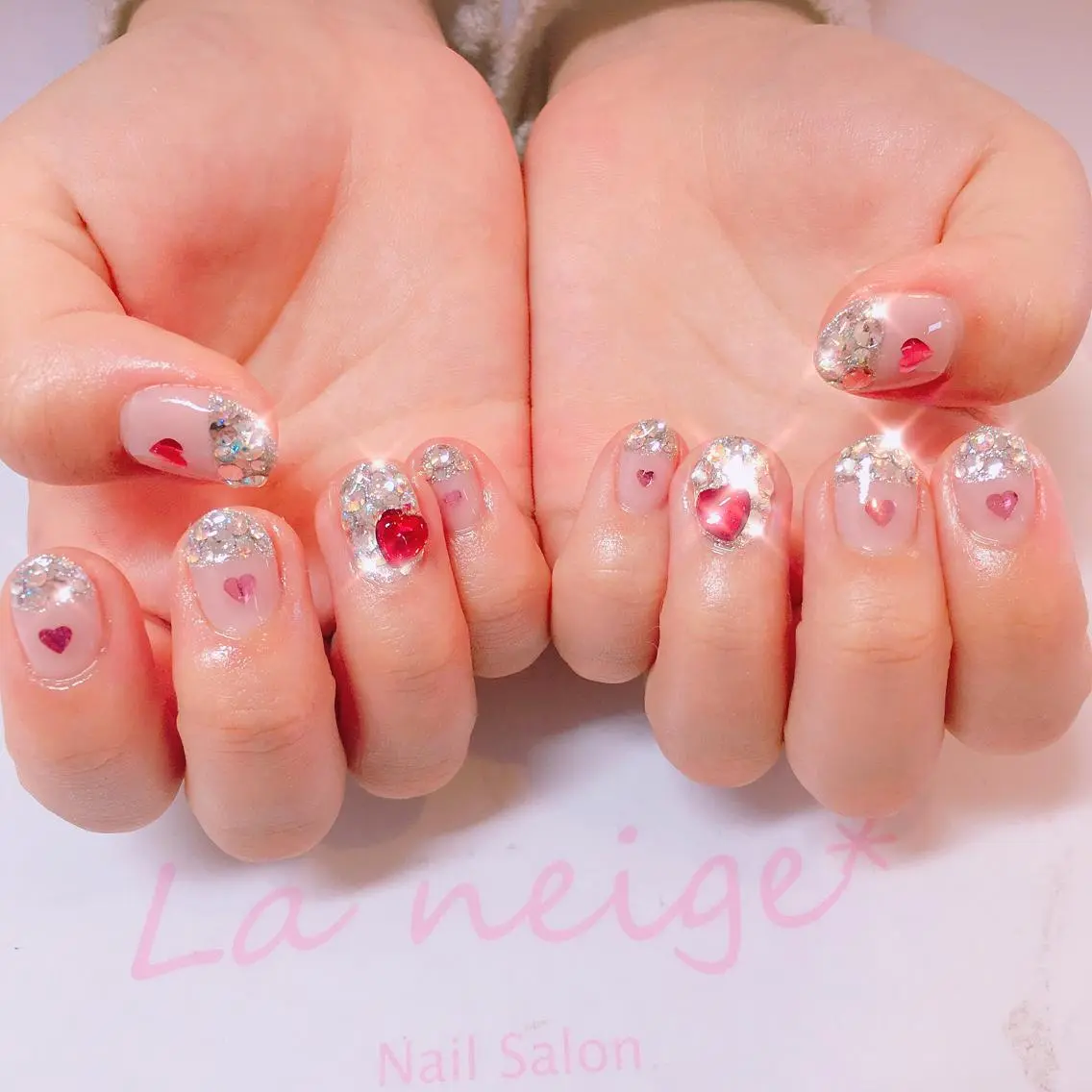 ネイル ハート La neige* yuki 🐩🌙のネイルデザイン