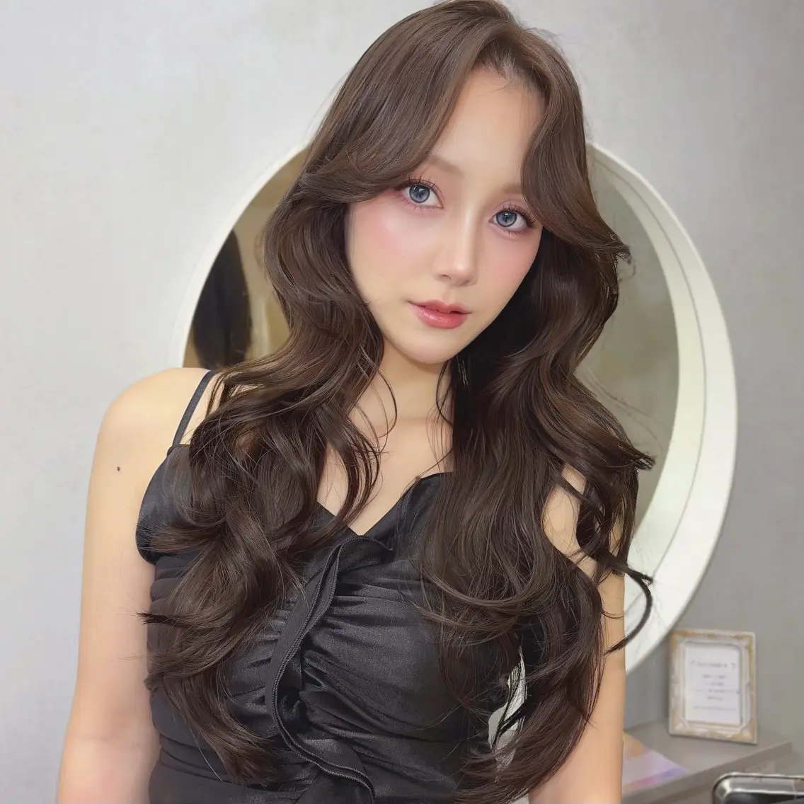 ロング ハイレイヤー レイヤーカット カット ヘアカラー パーマ トレンド韓国モテヘア Natsuki🌛のヘアスタイル