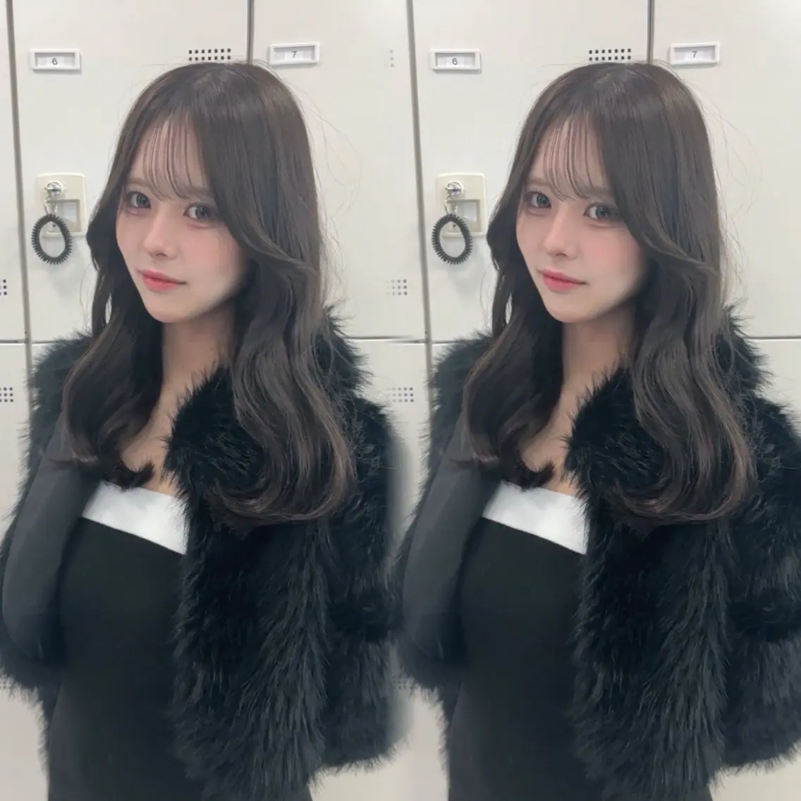 ロング くびれヘア ヨシンモリ 韓国風ヘア くびれレイヤー レイヤーカット カット ヘアカラー トリートメント 顔まわりレイヤー/諒 オリーブカラー/天神のヘアスタイル