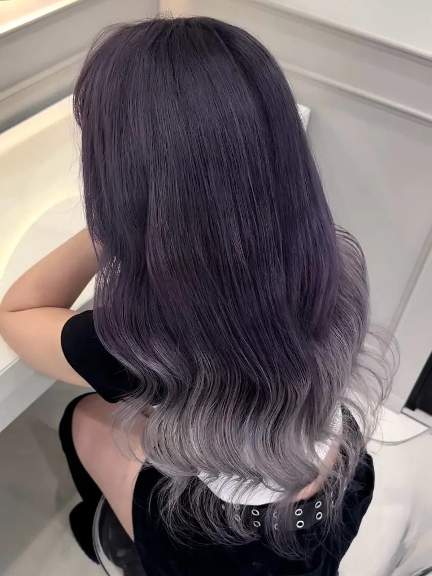 ロング ボブ 顔周りカット ハッシュカット ハイレイヤー レイヤーカット 隼多/似合わせ レイヤー/オリーブのヘアスタイル