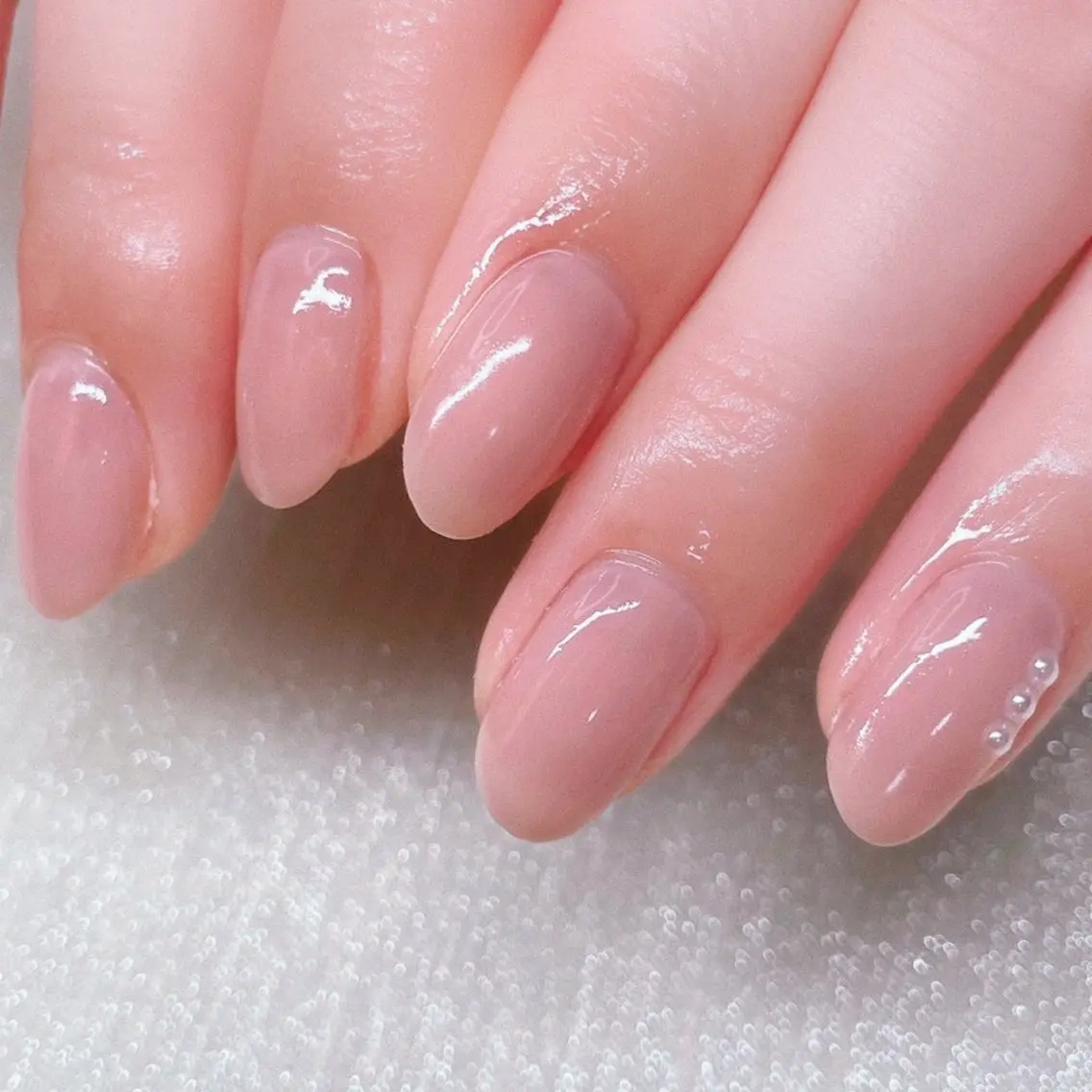 ネイル 長さ出し ストーンネイル ハンドネイル Nailist suzuのネイルデザイン