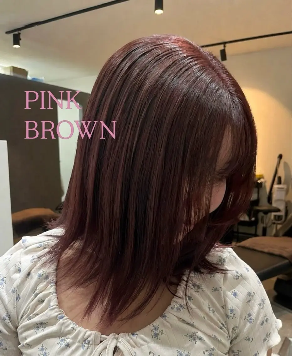 ミディアム カラー ブリーチ ブラウンカラー ダブルカラー ブリーチなしカラー ピンクカラー ヘアカラー 🪼AYUKA🍄 モデルさん大募集‼️のヘアスタイル