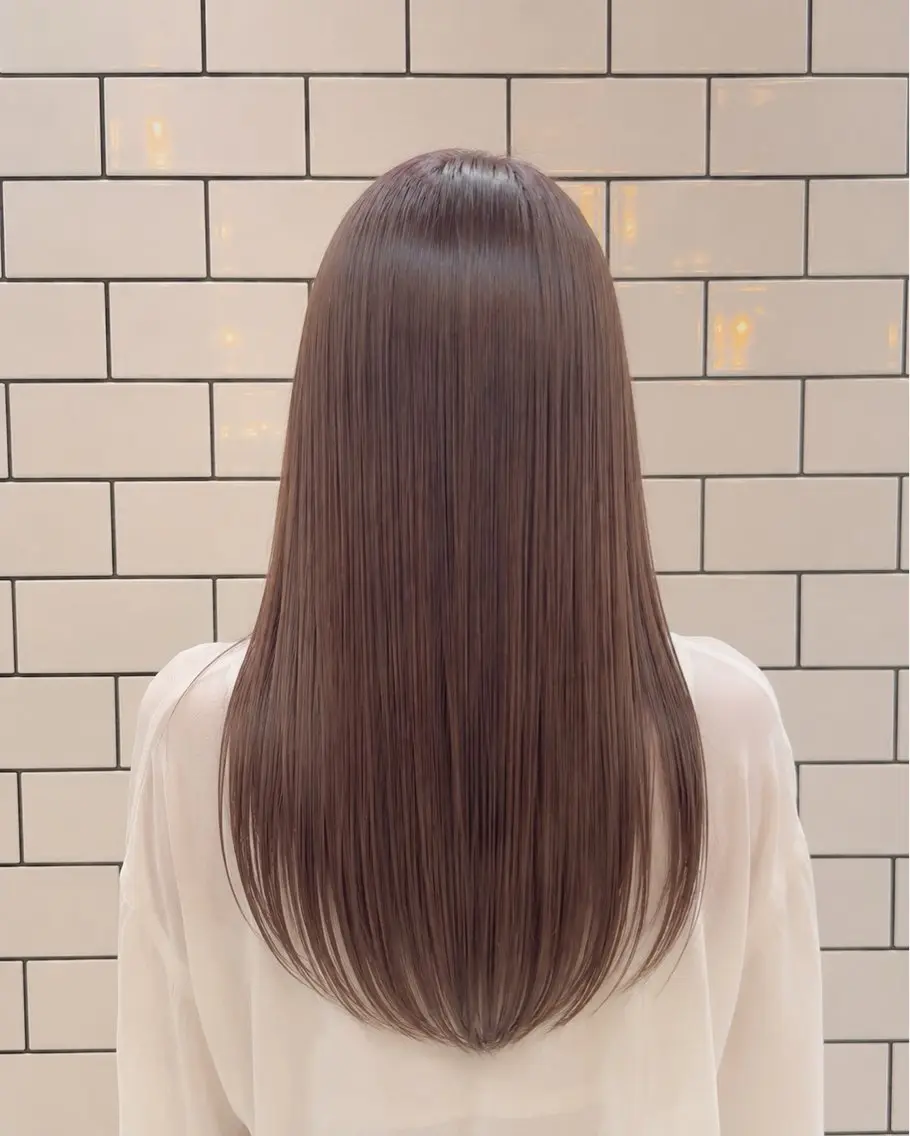 ロング 縮毛矯正 🍒暖色カラー/ レイヤーりゅーき🍒のヘアスタイル