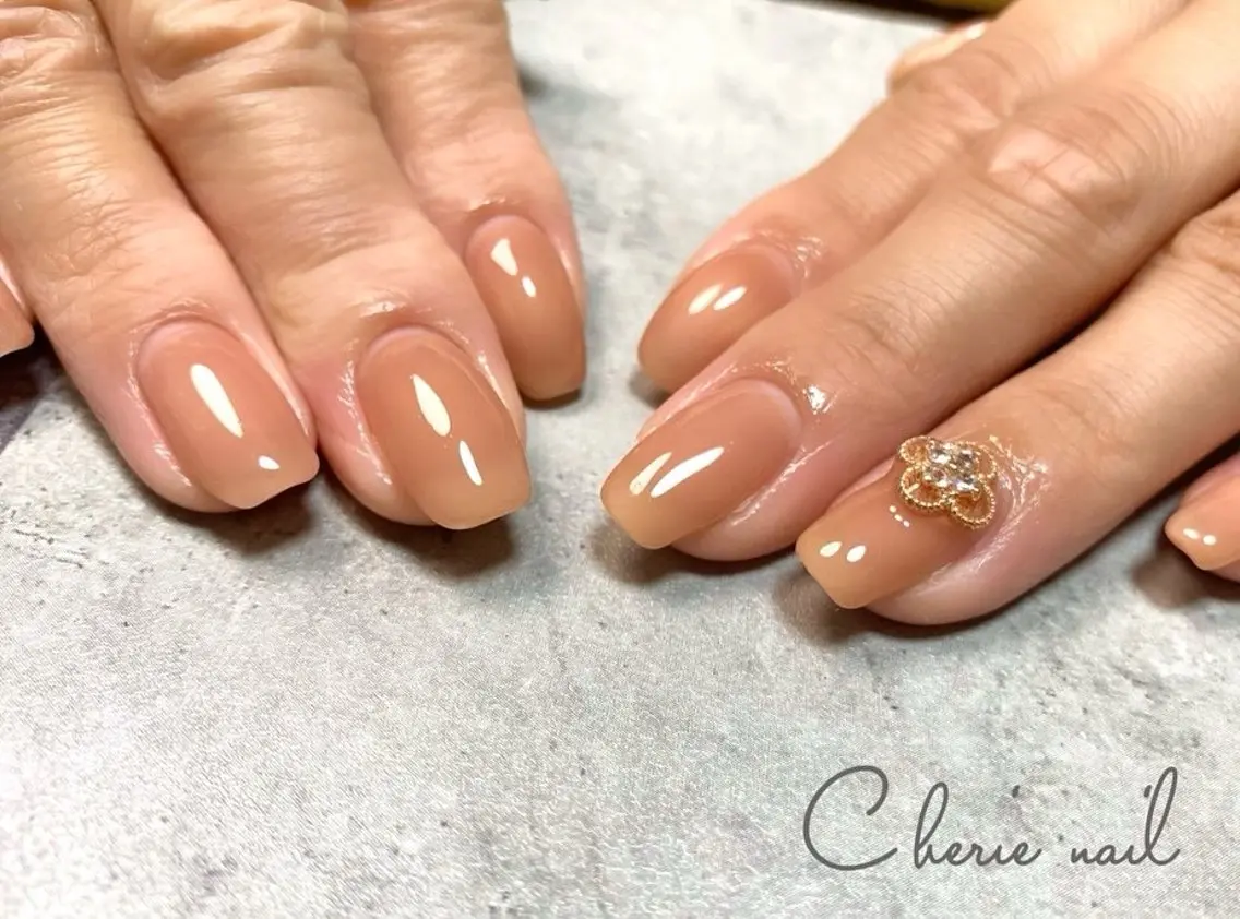 ネイル ジェルネイル ワンカラーネイル ワンホンネイル Cherienail yunaのネイルデザイン