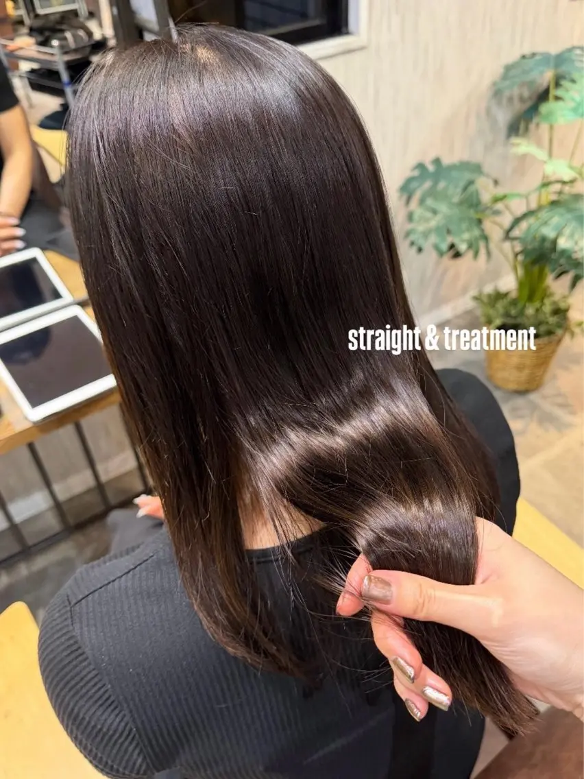 セミロング トリートメント カット 縮毛矯正 NewiGrande 土屋野明のヘアスタイル