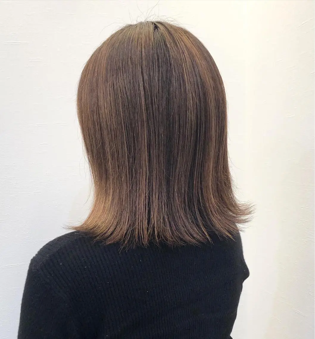 カラー ベージュカラー ツノガイ エリのヘアスタイル