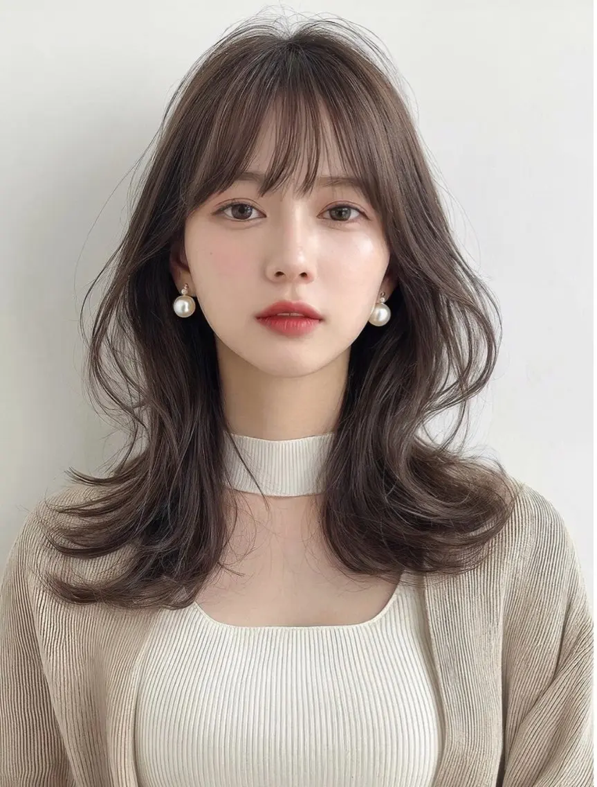 ミディアム カット ヘアカラー 平尾 悠のヘアスタイル
