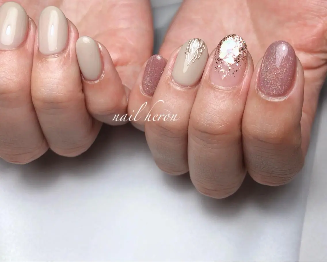 ネイル 春ネイル ハンドネイル saki_ nail heronのネイルデザイン