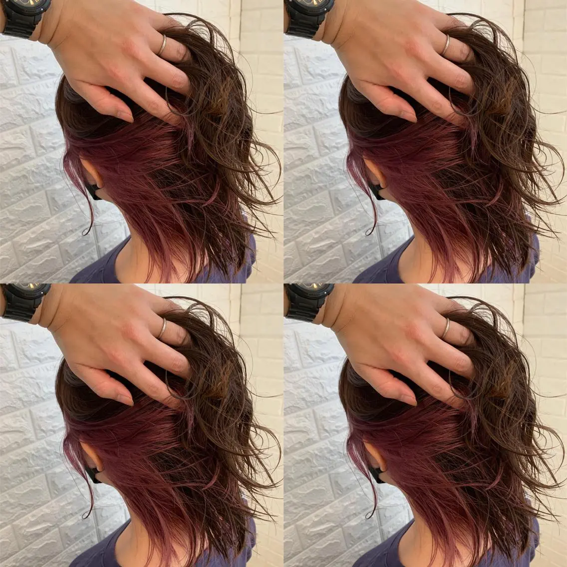ミディアム カラー ブリーチ インナーカラー ラベンダーカラー ラベンダーピンク ピンクカラー ヘアカラー ハイトーン/ブリーチ 山崎　悠次のヘアスタイル