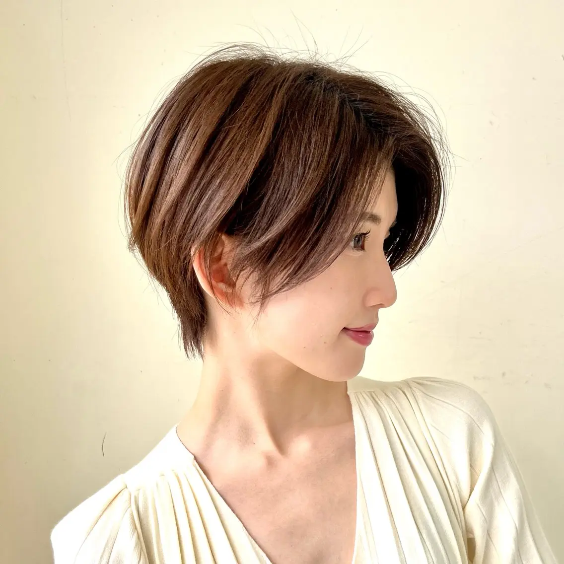 ショート ミセス ショートヘア 白髪ぼかし/ショート 福原ないとのヘアスタイル