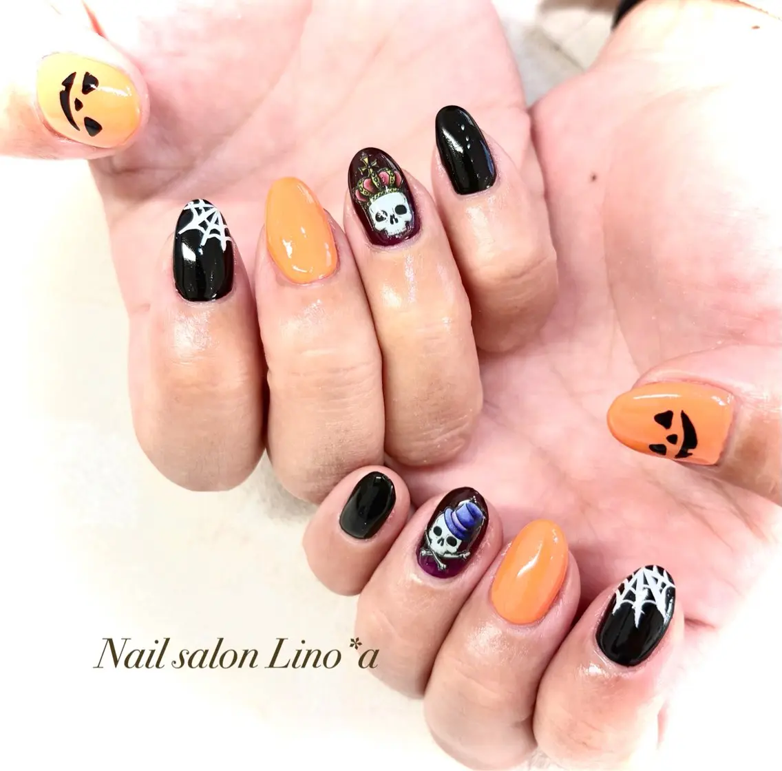 ネイル ハロウィン 持ち込み ハンドネイル Nail salon Lino*aのネイルデザイン