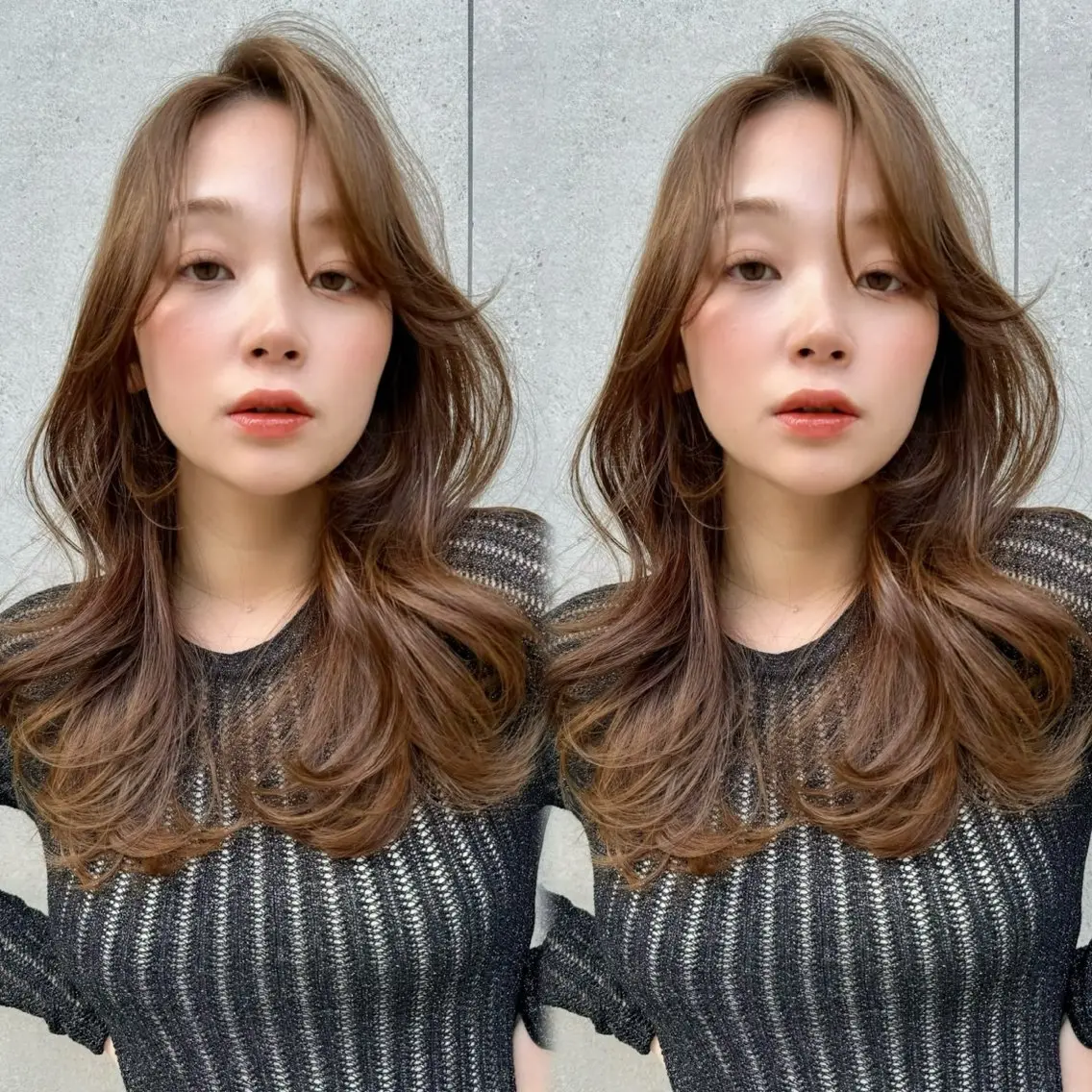 セミロング カラー 似合わせカット カット ヘアカラー レイヤー/髪質改善 Lond ambreのヘアスタイル