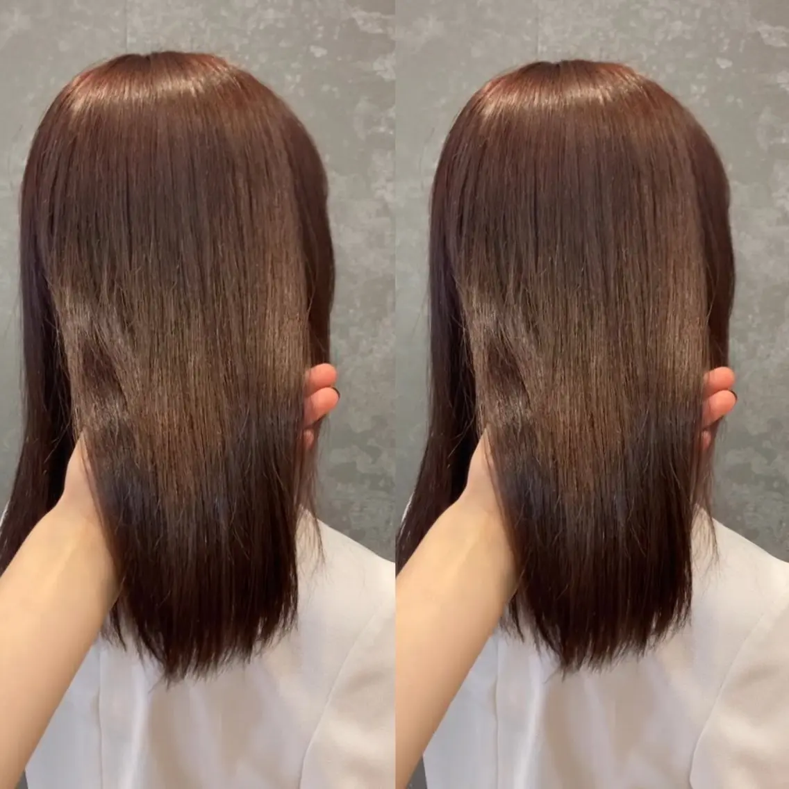 セミロング ピンクブラウン み うのヘアスタイル