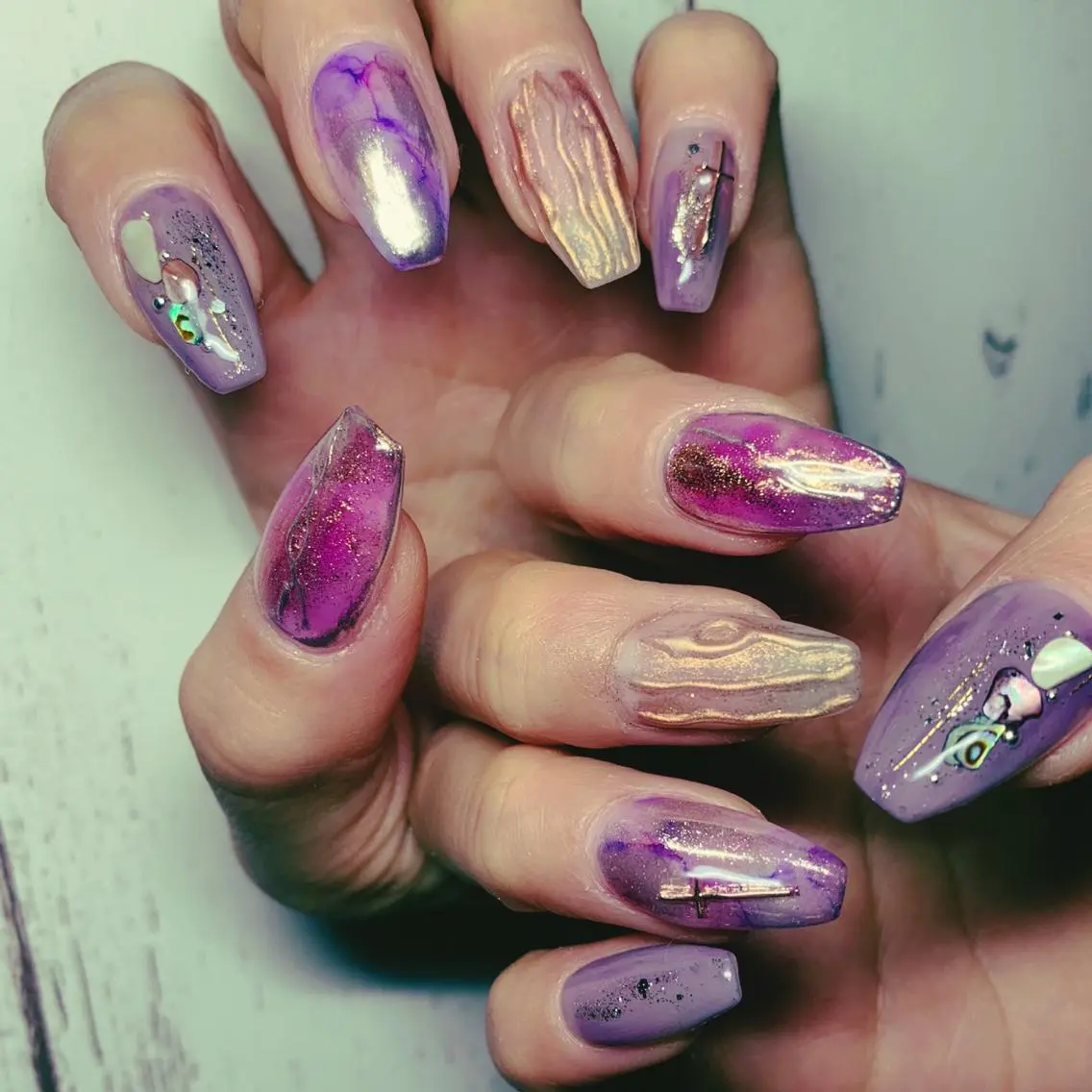 ネイル 長さ出し スカルプネイル nailart ecritのネイルデザイン