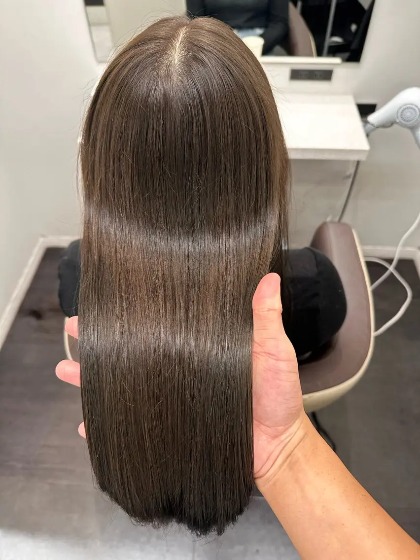 ロング カラー 透明感カラー グレージュ オレンジ 髪質改善 トリートメント カット ヘアカラー トリートメント 【美髪矯正 /髪質改善】RINのヘアスタイル
