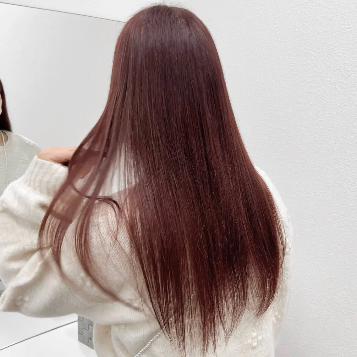 カラー 黒髪 ブリーチ ボルドーカラー ケアブリーチ 浜松/メンズサロン/ Yuna🐈‍⬛🫧のヘアスタイル