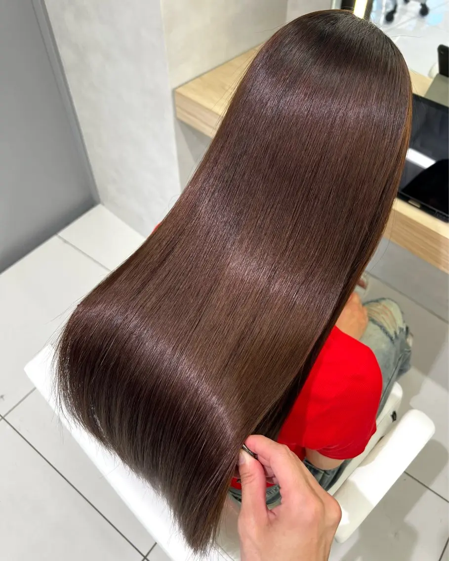 ロング 縮毛矯正 レイヤー×韓国 🇰🇷鈴木啓太のヘアスタイル