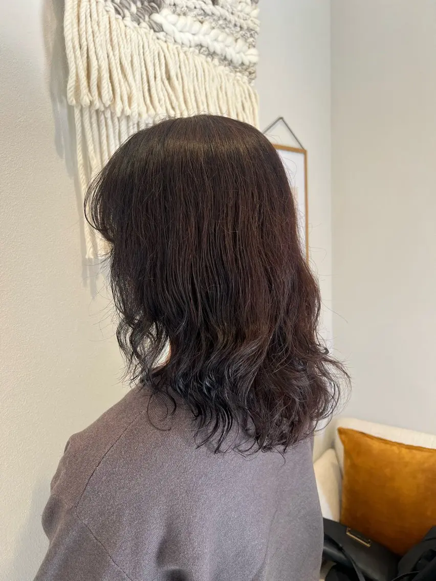 セミロング パーマ セミロングパーマ デジタルパーマ 吉田 咲樹のヘアスタイル