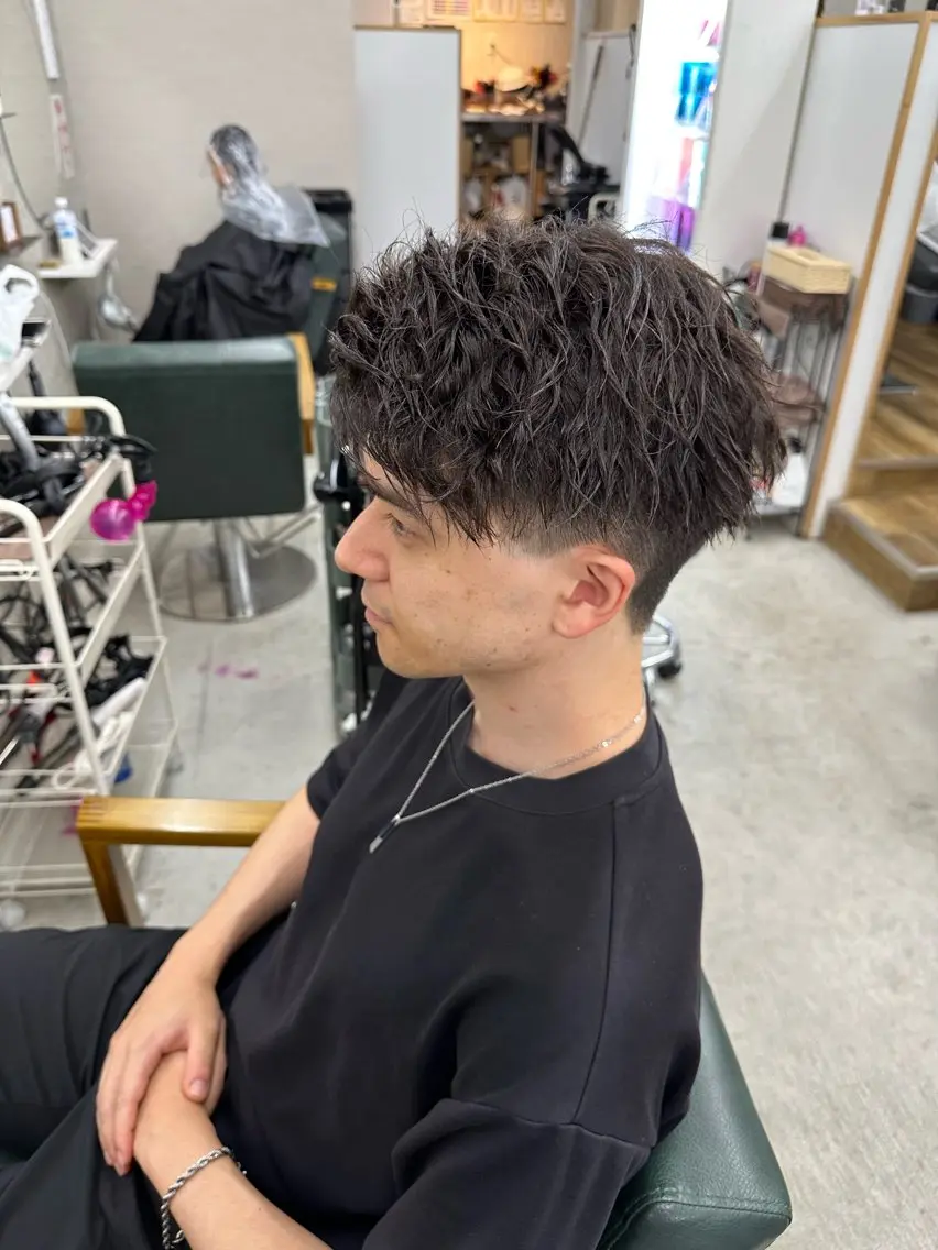 パーマ メンズ カット パーマ 八谷 将平のヘアスタイル