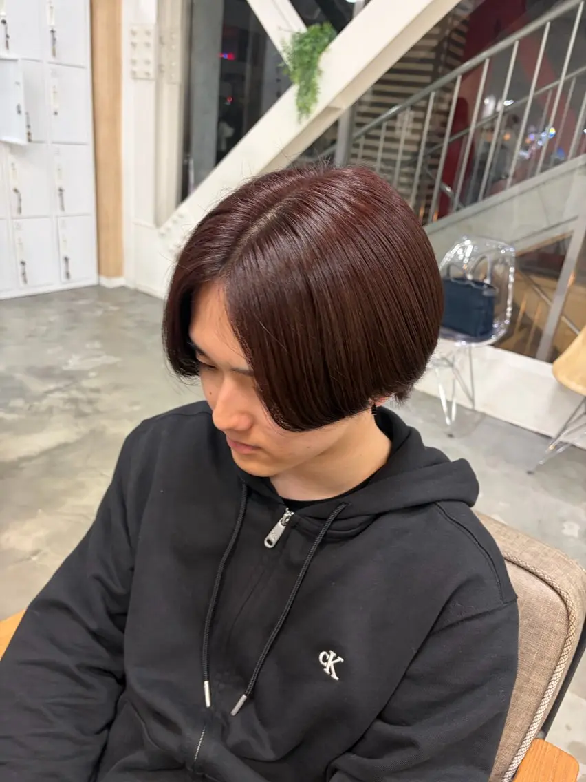 カラー メンズ ブラウンカラー レッドカラー カラーモデル募集中 YUWA...大宮のヘアスタイル