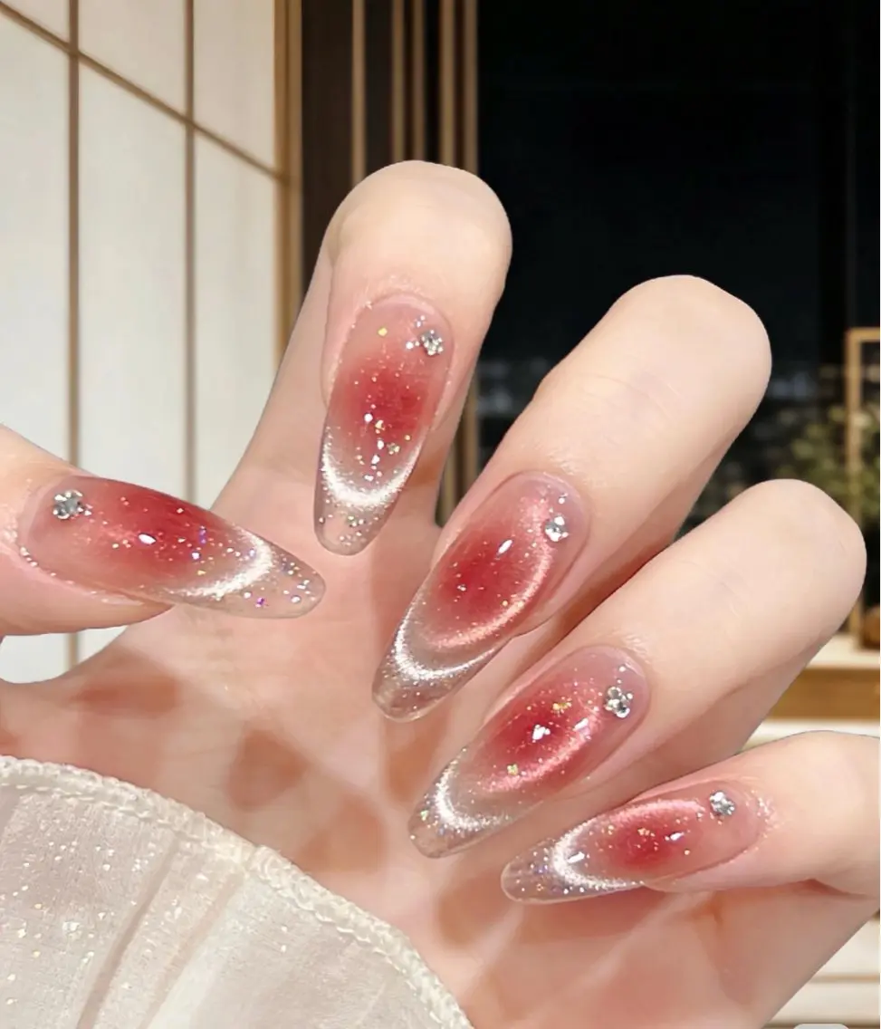 ネイル フレンチネイル ラメ(グリッター) ラメグラデーション マグネットネイル 持ち込み Unicorn Nail原宿表参道のネイルデザイン