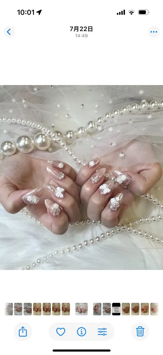 ネイル アートネイル フットネイル フレンチネイル ガラスフレンチ ハート Queeens nailのネイルデザイン