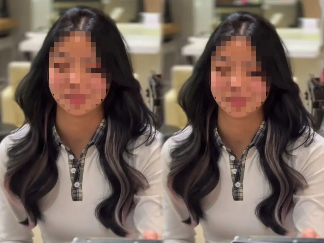 ロング エクステ 顔周りカット 韓国風ヘア レイヤーカット 小顔カット 海外風レイヤー🎀 新宿MOMOKA🍑のヘアスタイル