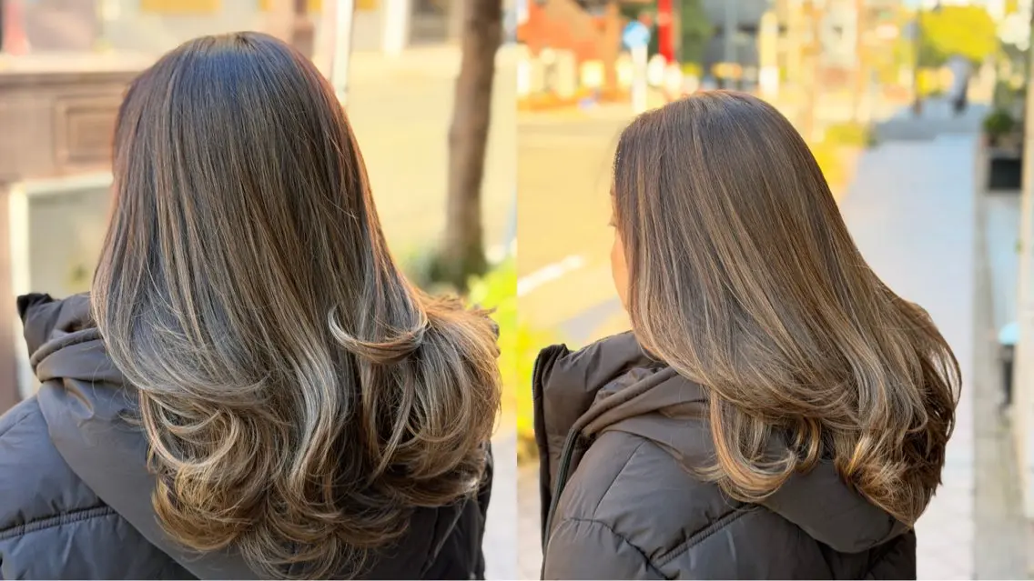 🌈【初回限定✨】ハイライト+カット+髪質改善トリートメント💇♀️✨#白髪ぼかし #立体感カラー #髪質改善の写真