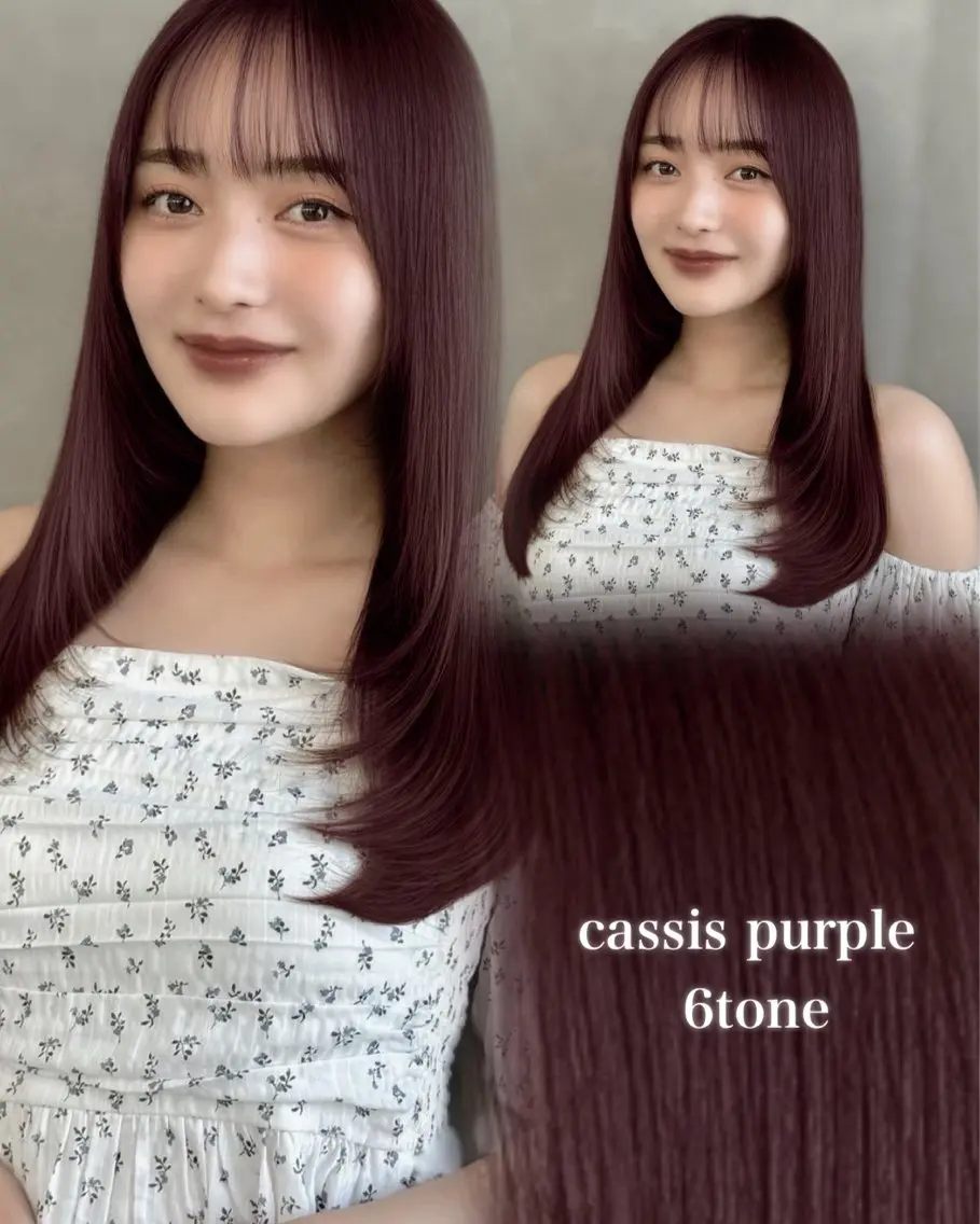 セミロング カラー カット ヘアカラー トリートメント ♥️ブリーチなしW/ カラー/優希/大宮のヘアスタイル