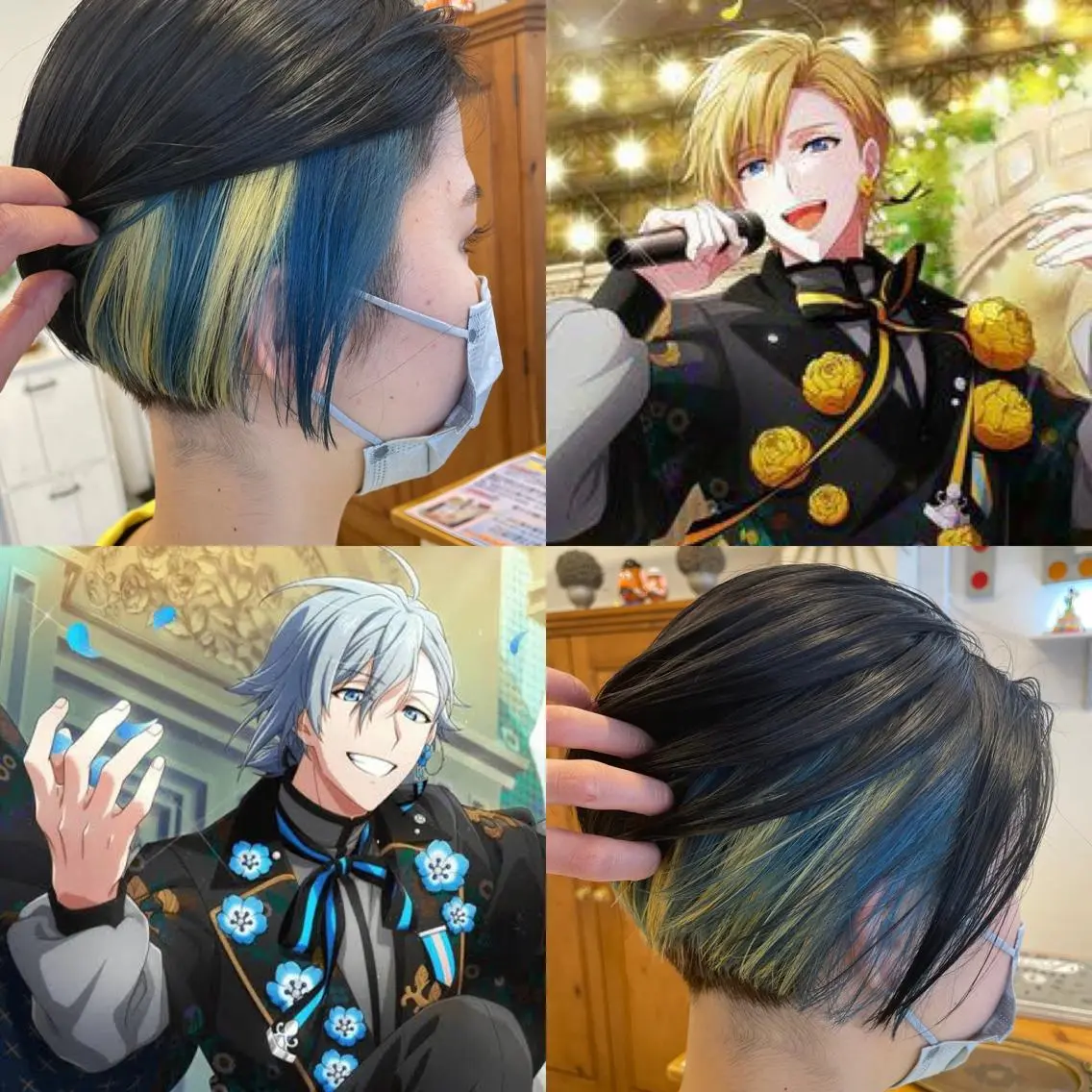 ショート カラー ブリーチ ダブルカラー インナーカラー インナーカラー 推し ブリーチ  髪質改善のヘアスタイル