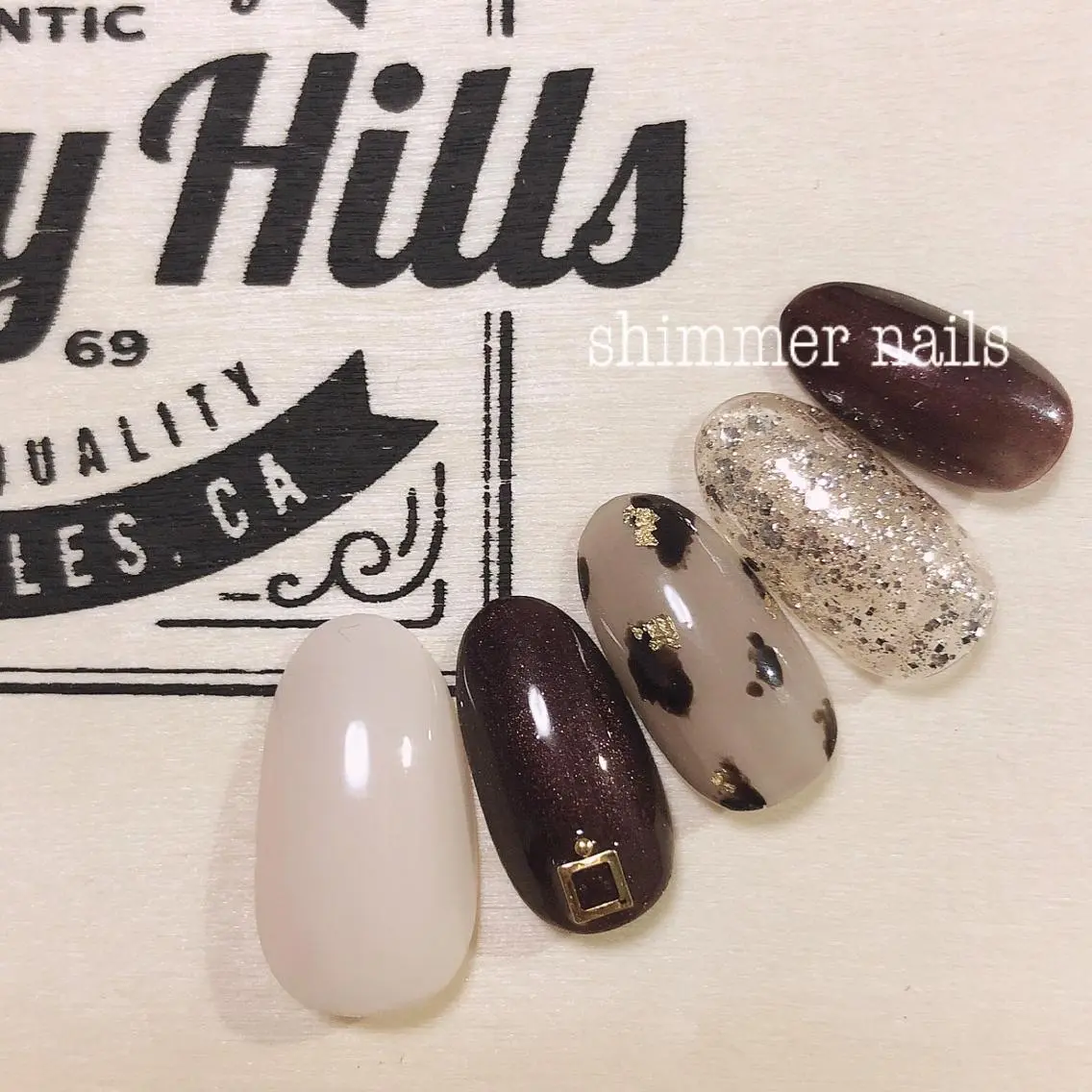 ネイル アニマル柄 フットネイル shimmer nailsのネイルデザイン