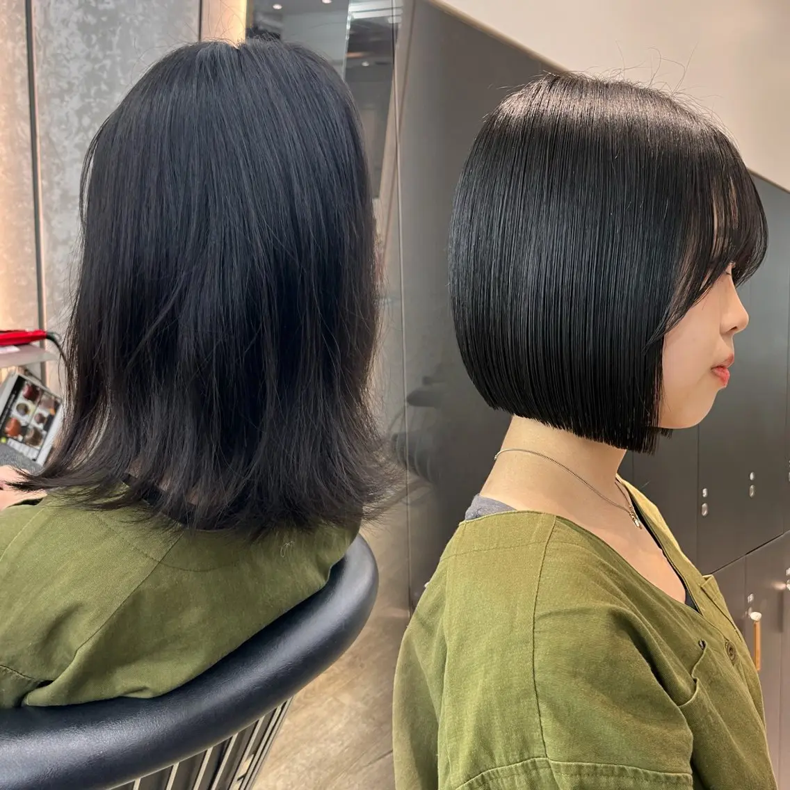 ミディアム パーマ 縮毛矯正 カット 縮毛矯正 トリートメント ♥️ボブ縮毛矯正/暖 色/minami♥️のヘアスタイル