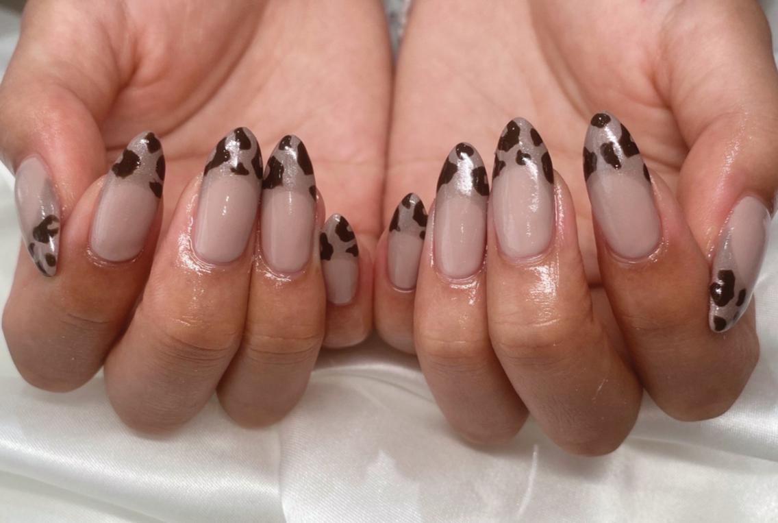 ネイル アニマル柄 持ち込み ニュアンスネイル ハンドネイル Nail Salon Lindaのネイルデザイン